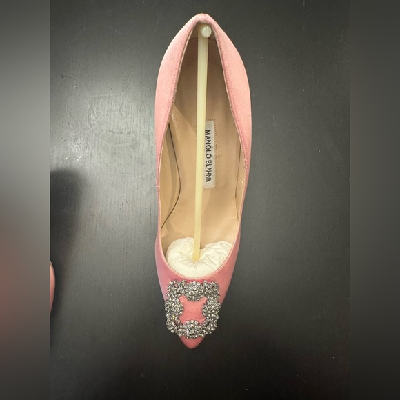 Manolo Blahnik Hangisi 105mm Satin Pink Pump 39.5 - Picture 14 of 16